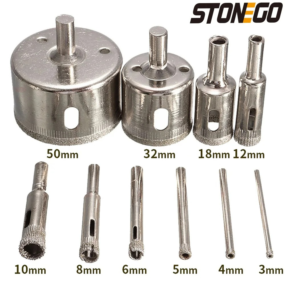Tile Cutter Electric - STONEGO 10PCS Diamond Coated Hole Saw