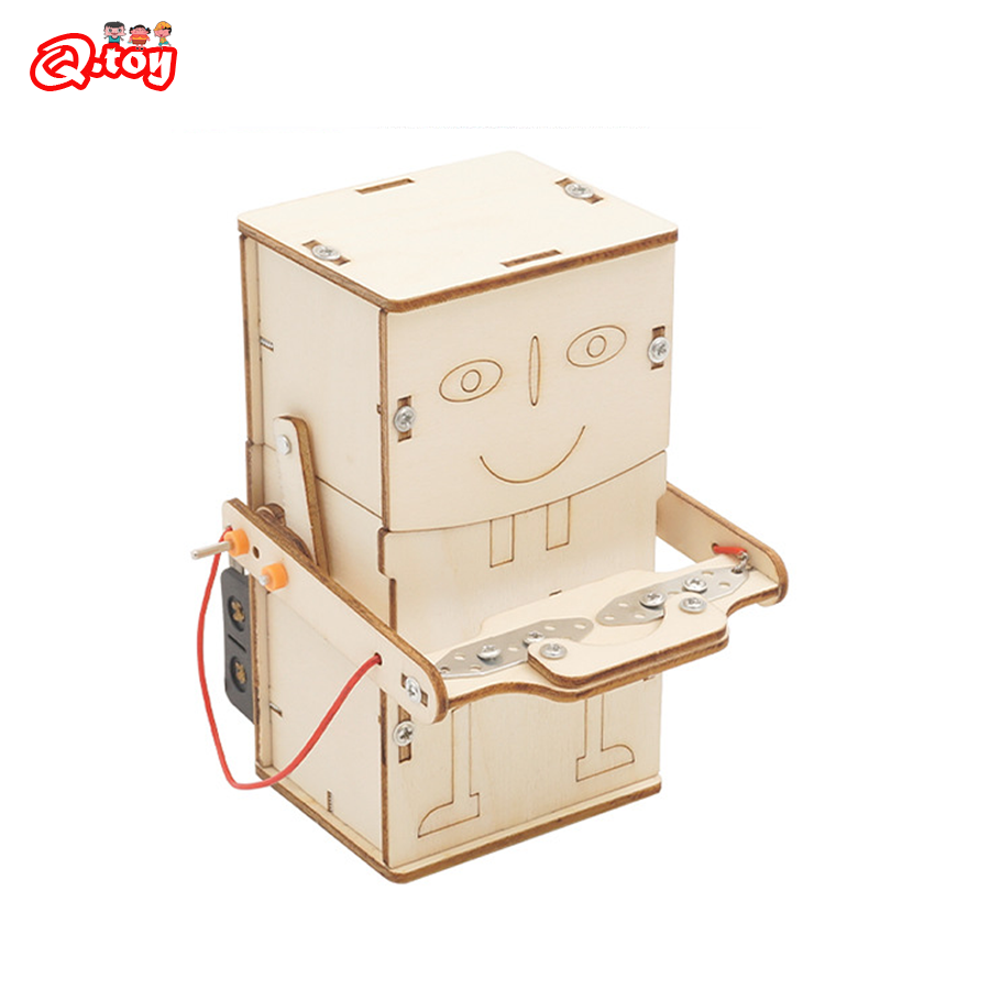Power Tools Woodworking - Wooden Electric Powered Eat Coin Robot