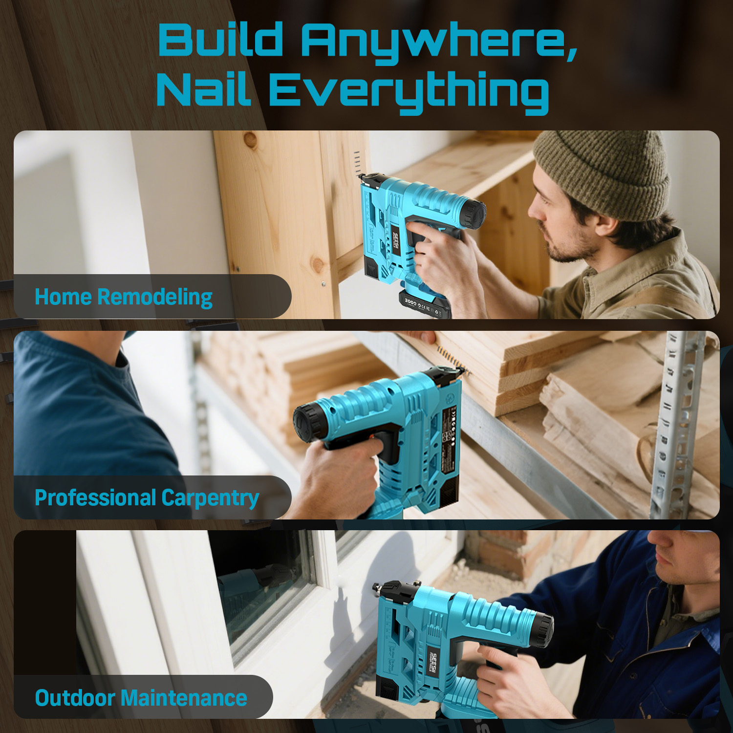 SEESII Electric Nail Gun Cordl - đánh giá và giá Power Tools Woodworking