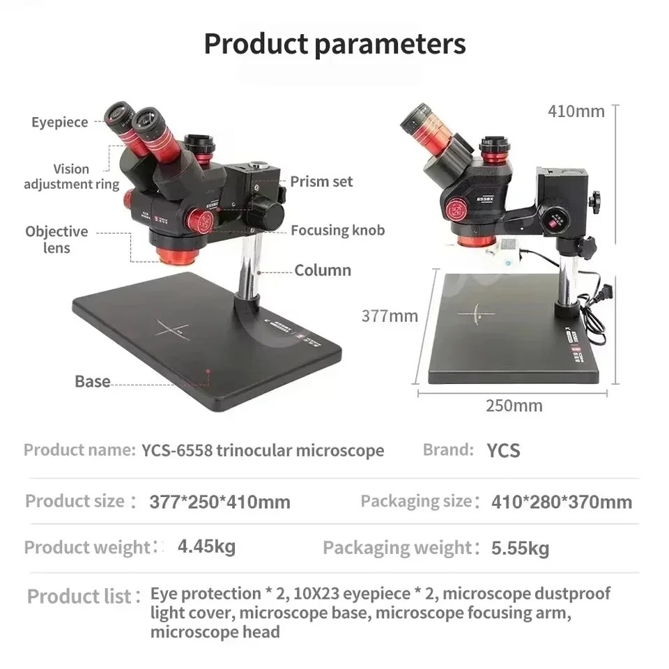 YCS 6558X Trinocular Microscop - đánh giá và giá Power Tools Zoom